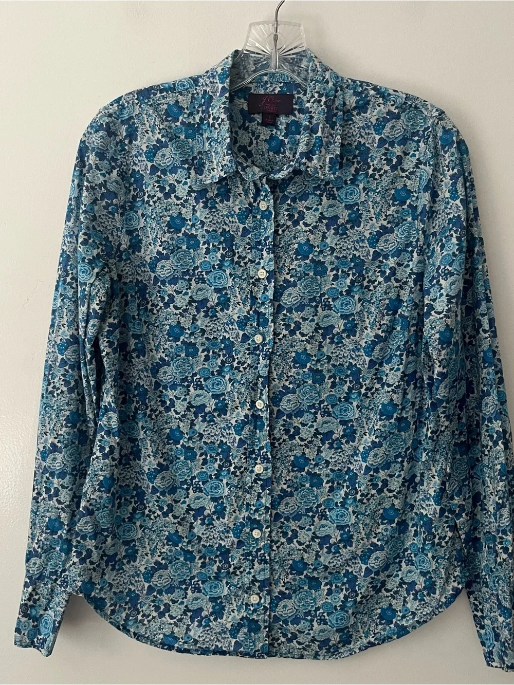J Crew Liberty Of London Slim Perfect Shirt Elysian Day Blue Floral 6 Cotton